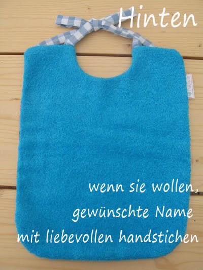 Latz-vorne-tuerkis-Matroschka-hinten-frottee-eigenname