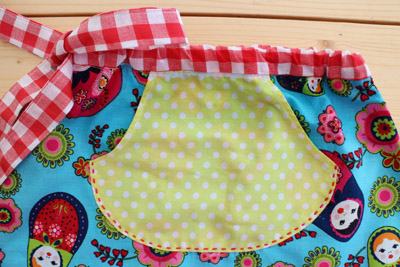 Handmade, Kinderkleid, Rotkaro, Matroschka